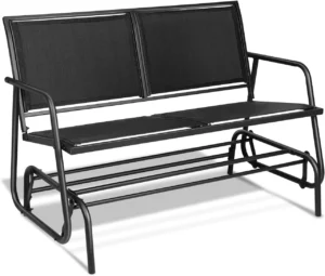Costway Patio Glider Outdoor Rocking Bench Double 2 Person Chair Loveseat Armchair Backyard