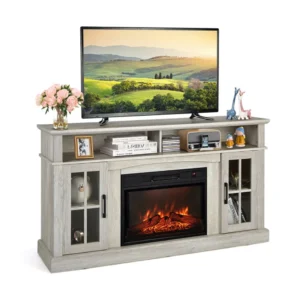 Costway TV Stand for 65 Inch TVs Modern Entertainment Center with Drawer 2 Storage Cabinets