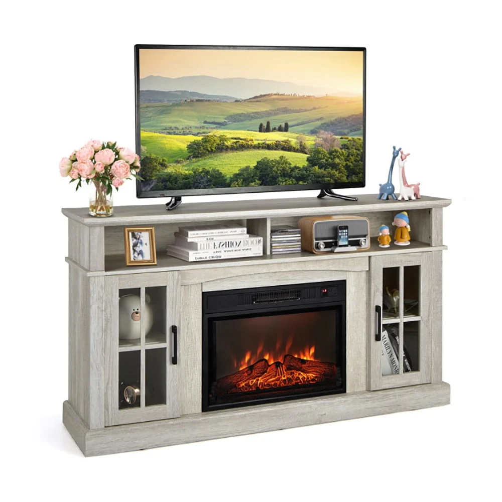 Costway Modern TV Stand for 65-inch TVs – Storage & Style — alternate angle showing full product
