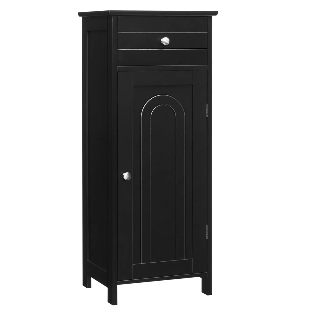 Costway Wooden 4 Drawer Free Standing Bathroom Floor Cabinet Storage Cupboard Adjustable Blue