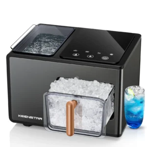 Countertop Nugget Ice Maker Stainless Steel Touch Screen Portable Compact Chewable Machine Produces Up 44lb Per Day