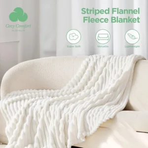 Cozy Comfort Grey Fleece Throw Blanket for Couch Super Soft Cozy Blankets for Women Girls 50×60 inches