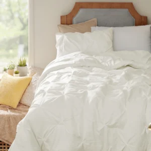 Cozy Comfort Twin Comforter Set with Sheets 5 Pieces Bedding Sets Pinch Pleat Ivory Twin Bed in a Bag with Comforter Sheets Pillowcase Sham