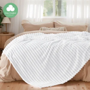 Cozy Comfort White Fleece Throw Blanket for Couch Super Soft Cozy Blankets for Women Girls 50×60 inches