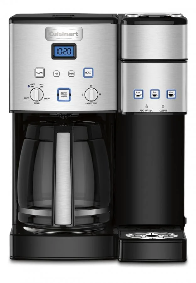 Cuisinart 2-in-1 Center Combo Brewer Coffee Maker – Black Stainless Design β alternate angle showing full product
