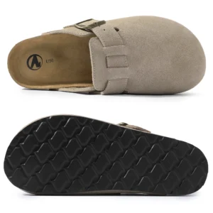 Cushionaire Women s Granola Genuine Suede Cork Footbed Platform Clog with Comfort