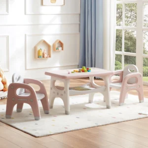 Delta Children Princess Crown Toddler Table and Chair Set with Storage Greenguard Gold Wood Pink
