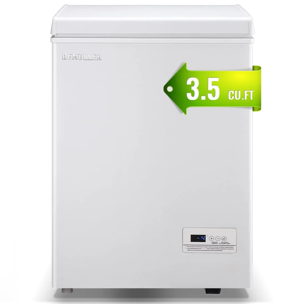 DEMULLER 3 5 Cu ft Chest Freezer Small Freezers with Top Open Door Freestanding White