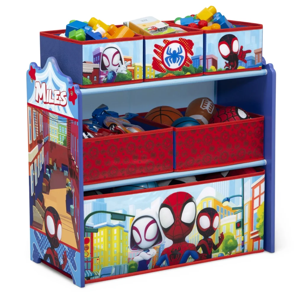 Delta Children Minnie Mouse 6-Bin Toy Organizer – Easy Storage — close-up detail of design and finish