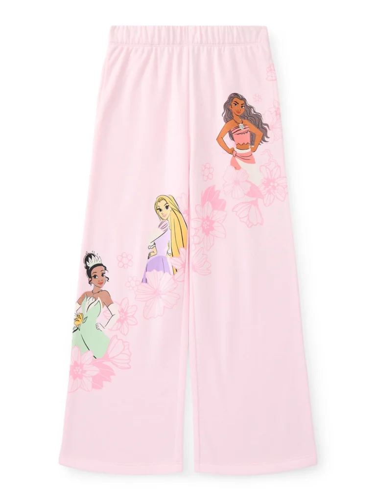 Disney’s Princess Adventure Girls Open Bottom Fleece Jogger Pants