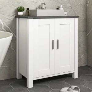 Ditangy Pedestal Sink Storage Cabinet Under Sink Cabinet Bathroom Vanity Cabinet Shape and Adjustable Internal Shelf White