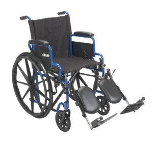 Drive Medical Blue Streak Wheelchair with Flip Back Desk Arms Elevating Leg Rests 16 Seat