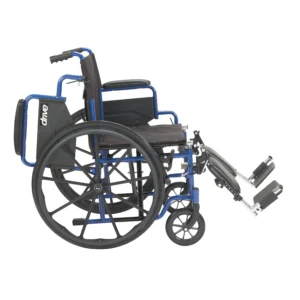 Drive Medical Blue Streak Wheelchair with Flip Back Desk Arms Elevating Leg Rests 16 Seat