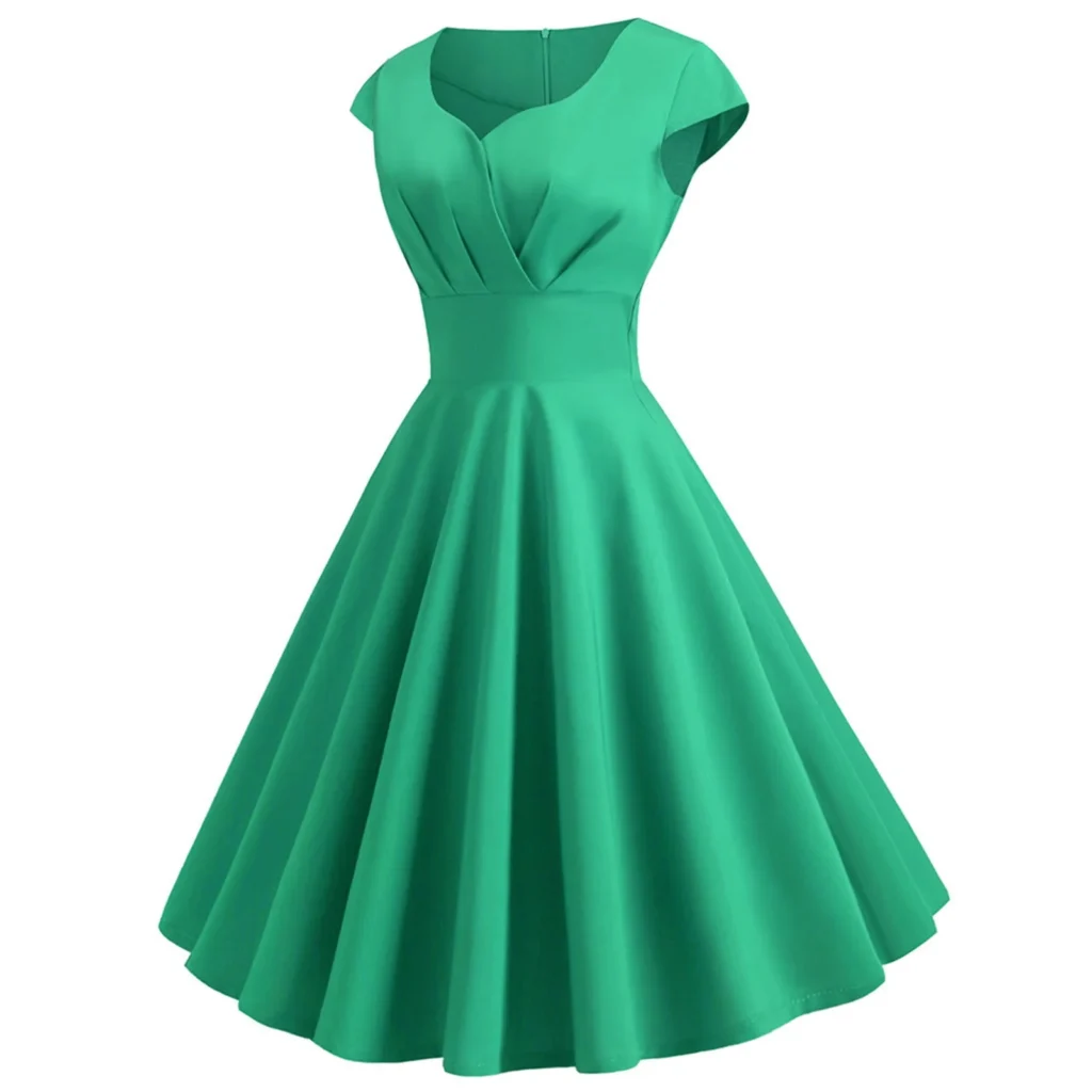 Eagokdc Striped V-Neck Casual Dress – Pockets & Tie Detail β alternate angle showing full product