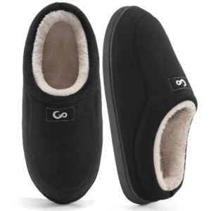 Ecetana House Slippers for Men Memory Foam Fuzzy Slippers Non Slip House Shoes for Men Indoor Outdoor