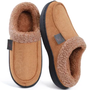 Ecetana House Slippers for Men Memory Foam Fuzzy Slippers Non Slip House Shoes for Men Indoor Outdoor