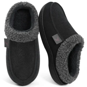 Ecetana House Slippers for Men Memory Foam Fuzzy Slippers Non Slip House Shoes for Men Indoor Outdoor