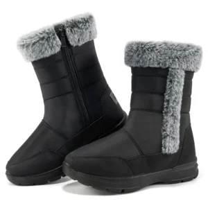 Ecetana Snow Boots For Women Winter Waterproof Shoes Thickened Faux Fur