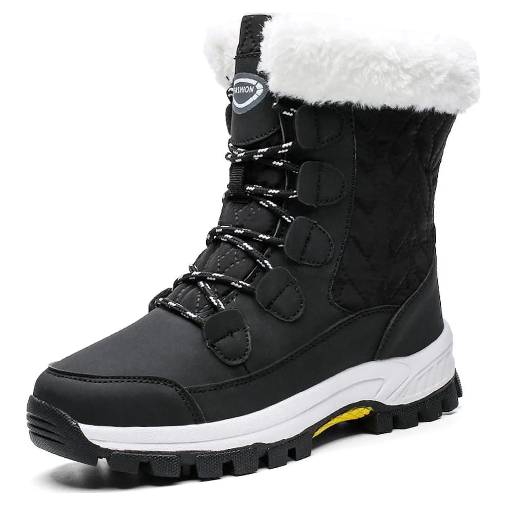 Ecetana Snow Boots For Women Winter Waterproof Shoes Thickened Faux Fur