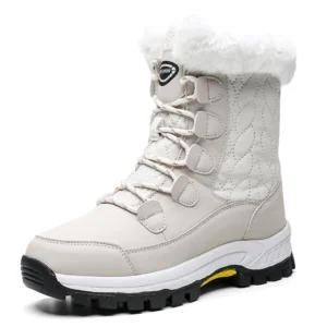 Ecetana Snow Boots For Women Winter Waterproof Shoes Thickened Faux Fur