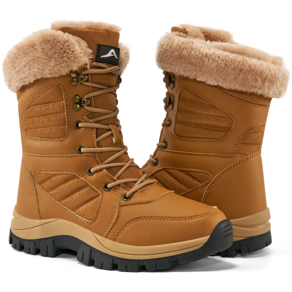 Ecetana Waterproof Snow Boots for Women – Faux Fur Warmth β alternate angle showing full product