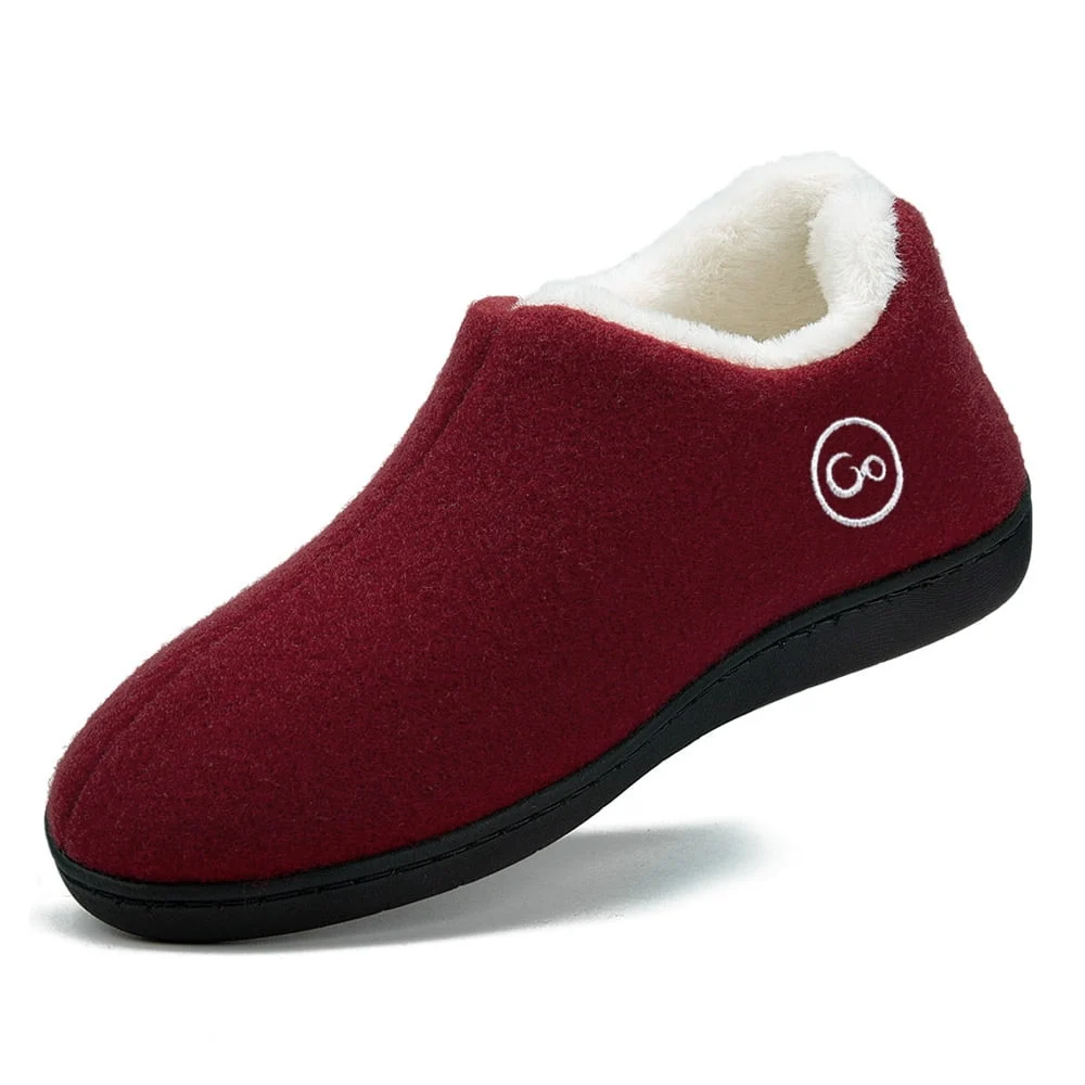Ecetana Plush Fleece Lined Memory Foam Slippers – Closed Back Comfort — alternate angle showing full product