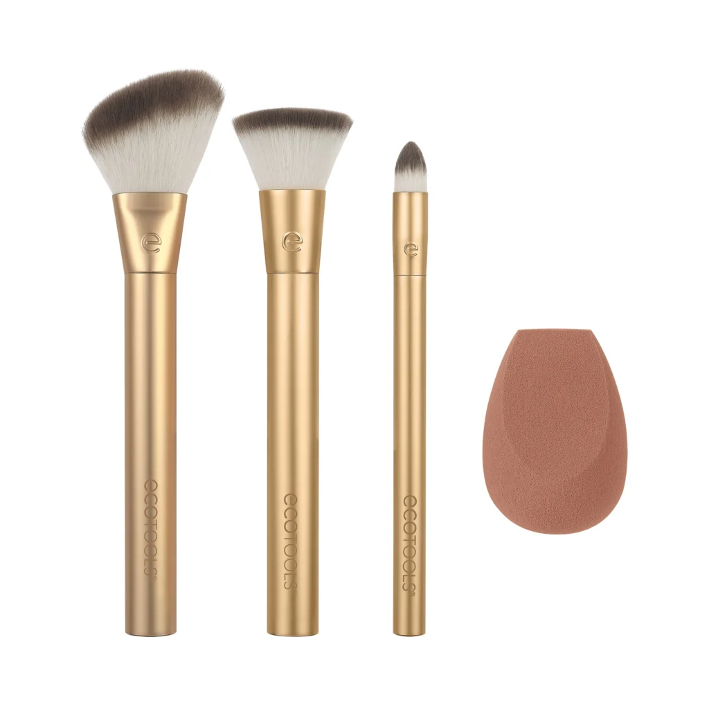 EcoTools Precious Metals Face Blend Sculpt Kit Face Makeup Brushes 4 Piece Set