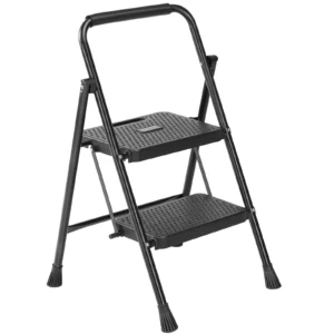 edx 2 Step Ladder Portable Folding Step Stool Heavy Duty Anti Slip Lightweight 800Lbs Capacity
