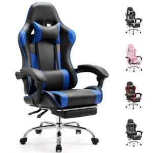 EDX Ergonomic Gaming Chair High Back Office Chair with Lumbar Support and Adjustable Armrests Swivel Racing Chair Black and White