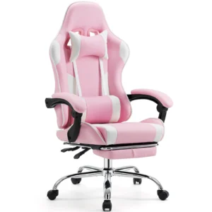 EDX Ergonomic Gaming Chair High Back Office Chair with Lumbar Support and Adjustable Armrests Swivel Racing Chair Black and White