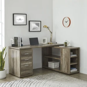 edx Small Desk Fabric Drawers Storage Shelves Home Office Computer Desk Writing Space Study Table Home Bedroom 48 Inch White
