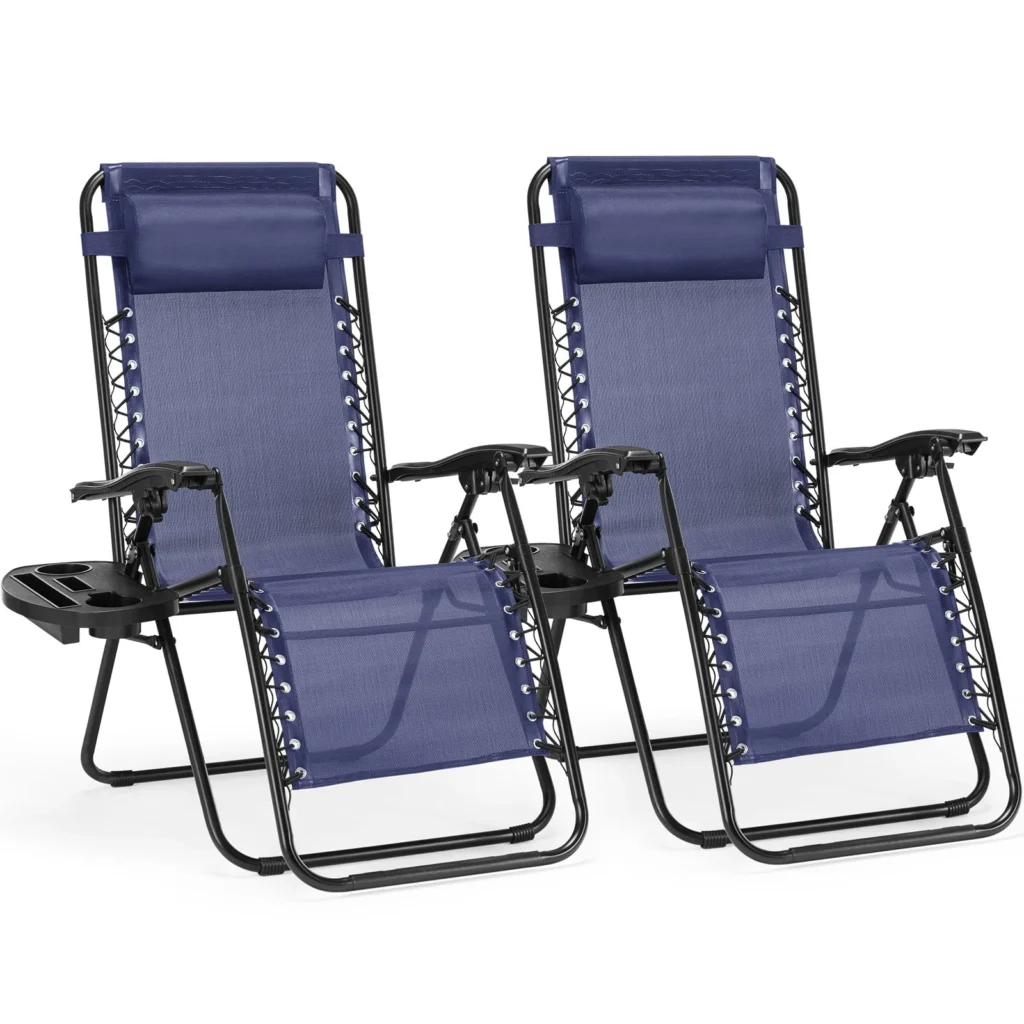 EDX Zero Gravity Outdoor Lounge Chair 2-Pack – Ultimate Comfort — close-up detail of design and finish