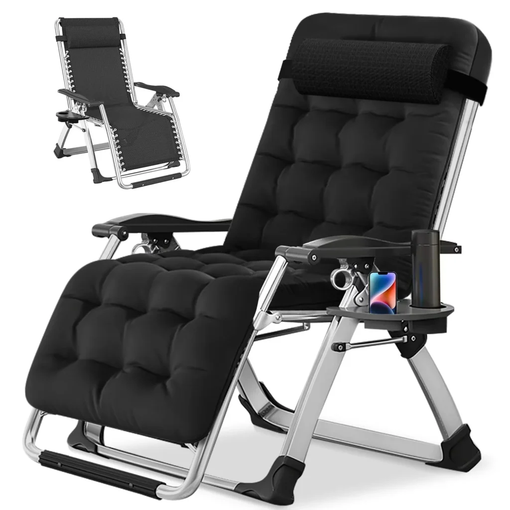 EDX Zero Gravity Outdoor Lounge Chair 2-Pack – Ultimate Comfort — alternate angle showing full product