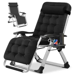 EDX Zero Gravity Chair Outdoor Lounge Chair Suitable for Beach Terrace Pool Patio Blue 2 Pack