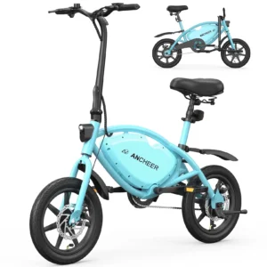 Electric Bike 14 Tire Adults Teens Peak 500W Motor 36V Removable Battery 20MPH Top Speed 20 Miles Max Range Multi Shock Absorption Commuting Mini Fol