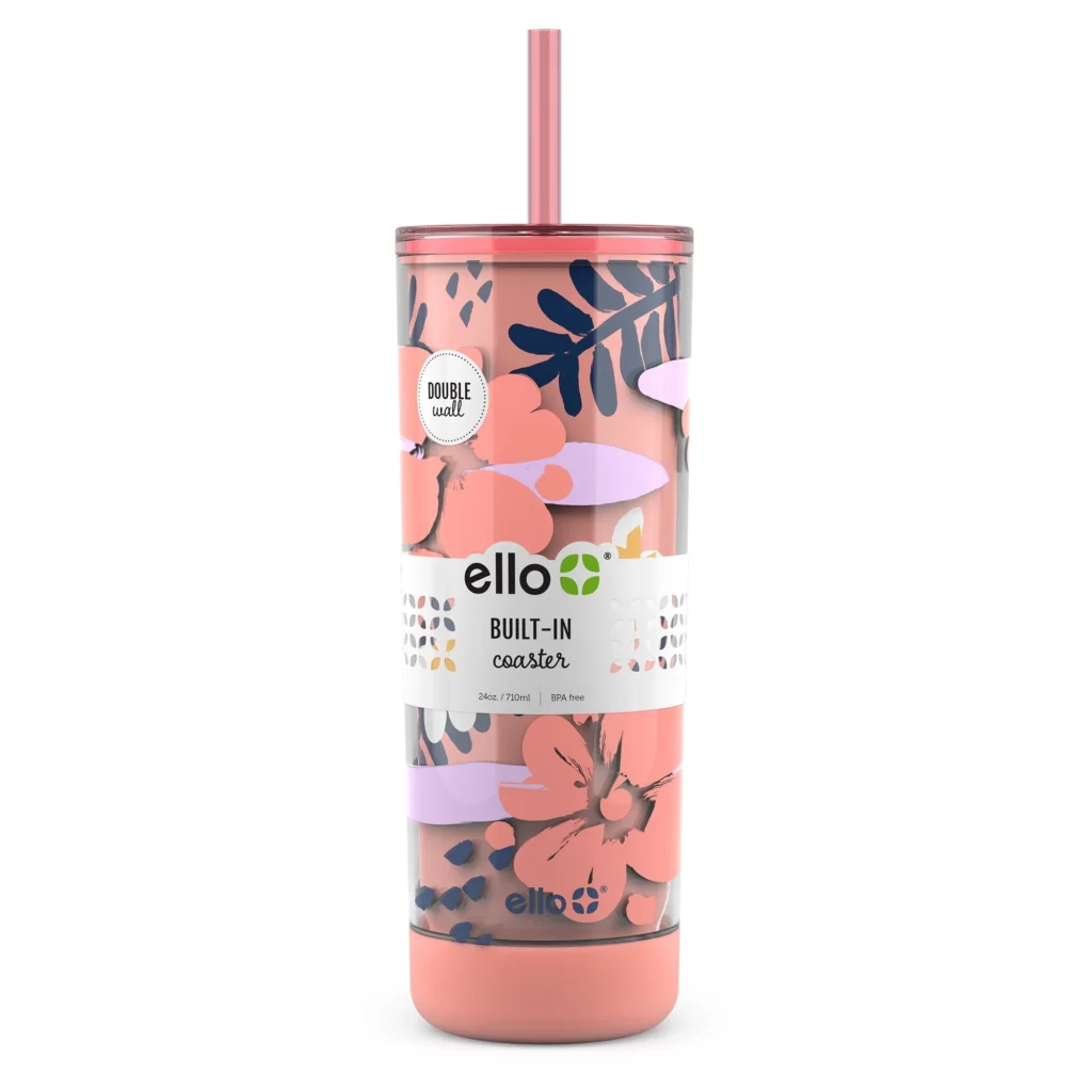 Ello Avery Silicone Sleeve Glass Tumbler – Clean Taste Design β close-up detail of design and finish