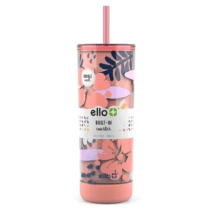 Ello Avery 18oz Glass Tumbler Pink