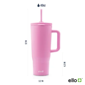 Ello Avery 18oz Glass Tumbler Pink
