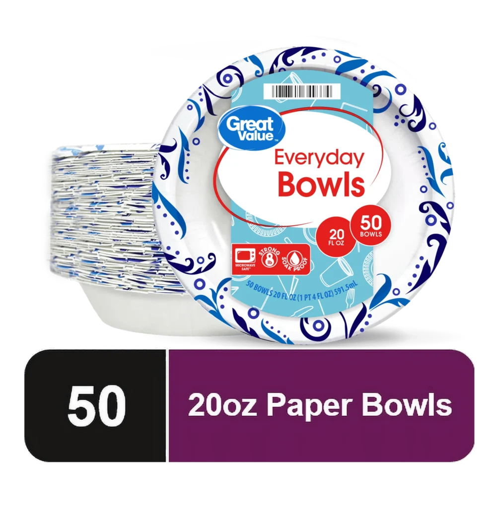 Everyday Disposable Paper Bowls 20 oz 100 Count