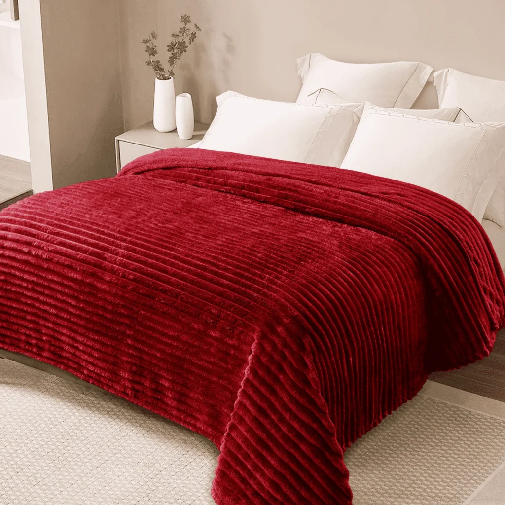 Exclusivo Mezcla King Size Flannel Fleece Blanket, Super Soft 3D — alternate angle showing full product