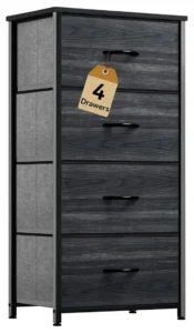 Fabric Storage Dresser with 9 Drawers Steel Frame and Wooden Top for Bedroom Closet Entryway and Nursery Gray