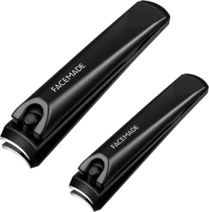 FACEMADE Nail Clipper Stainless Steel Fingernails Toenails Clippers Nail File Sharp with Case Set of 2
