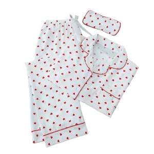 FAIWAD Women s Pajama Sets Long Sleeve Sleepwear V Neck Top with Sleepwear Shorts 3pcs Cute Loungewear