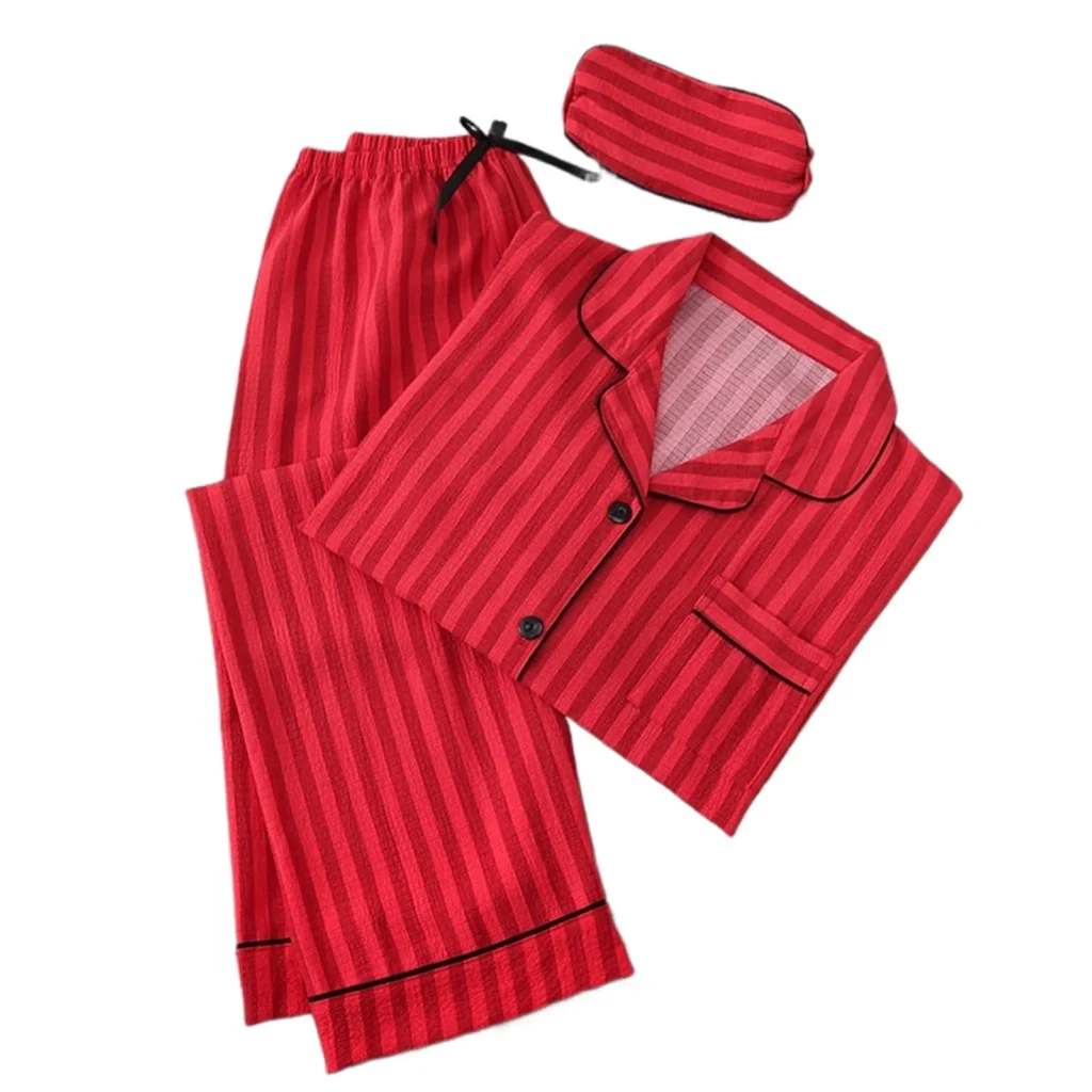 FAIWAD Women’s 3-Piece Long Sleeve Pajama Set – Versatile Loungewear β alternate angle showing full product