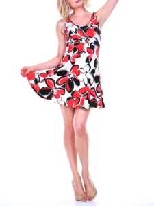 Falling Flowers Women s Blouson Tiered Dress Sizes XS XL