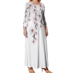 Falling Flowers Women s Blouson Tiered Dress Sizes XS XL