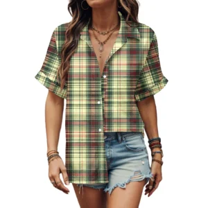Fantaslook Womens Button Down Shirts Lapel Short Sleeve Shirt Collared Pocketed Casual Blouses Summer Tops