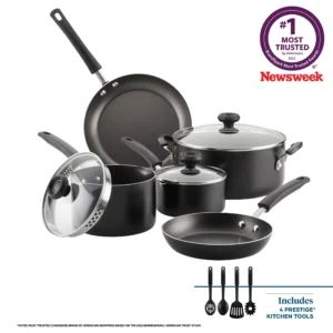 Farberware Easy Clean 22 Piece Nonstick Aluminum Pot and Pan Set Black