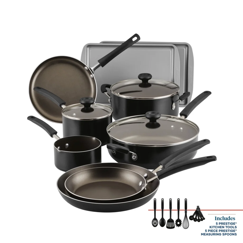 Farberware Easy Clean 22-Piece Nonstick Cookware Set – Essential Aluminum Collection β close-up detail of design and finish