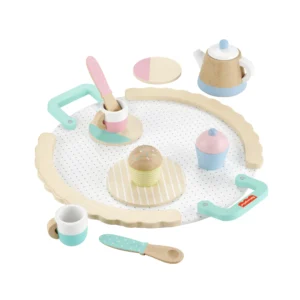 Fisher Price Wooden Picnic Basket and Food Pretend Play Set for Preschool Kids 31 Pieces